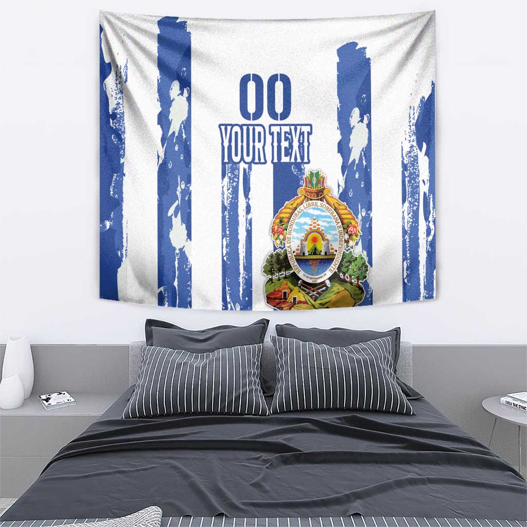 Custom Honduras Football Tapestry Los Catrachos Grunge Style - Wonder Print Shop