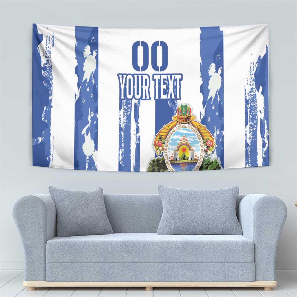 Custom Honduras Football Tapestry Los Catrachos Grunge Style - Wonder Print Shop