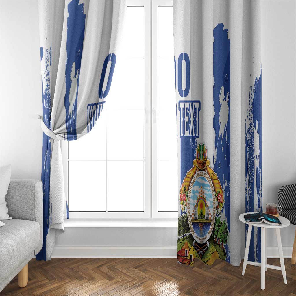 Custom Honduras Football Window Curtain Los Catrachos Grunge Style - Wonder Print Shop