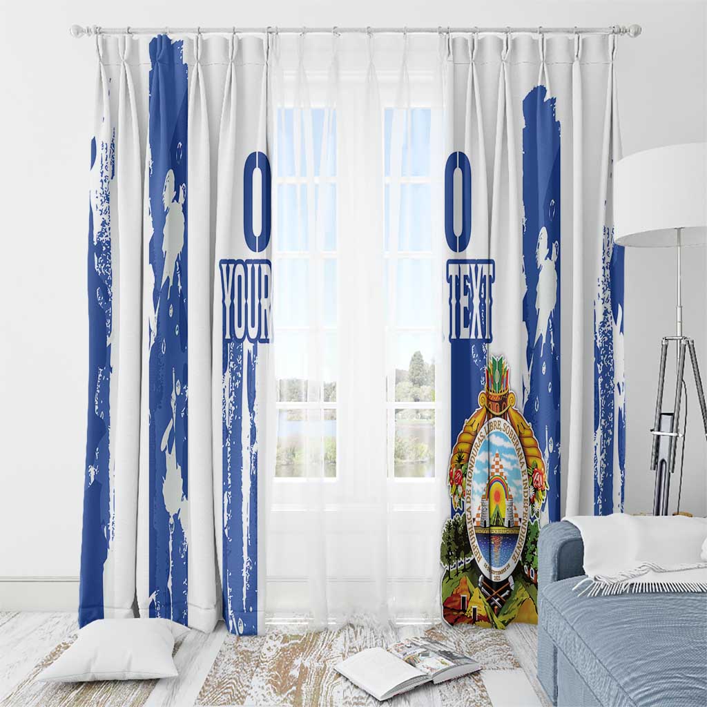 Custom Honduras Football Window Curtain Los Catrachos Grunge Style - Wonder Print Shop