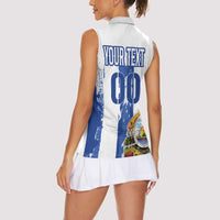 Custom Honduras Football Women Sleeveless Polo Shirt Los Catrachos Grunge Style - Wonder Print Shop