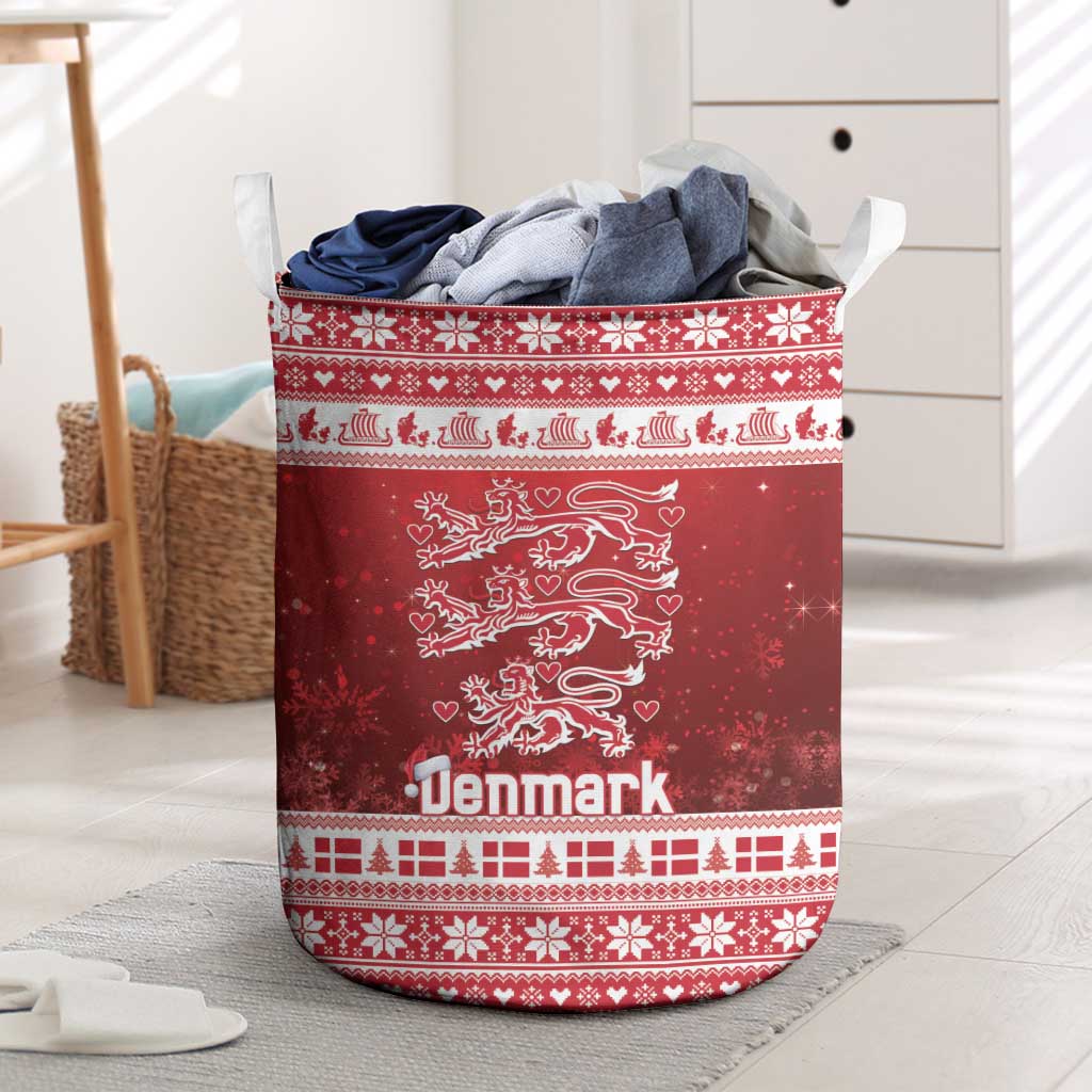 Denmark Christmas Laundry Basket Three Danish Lions - Wonder Print Shop