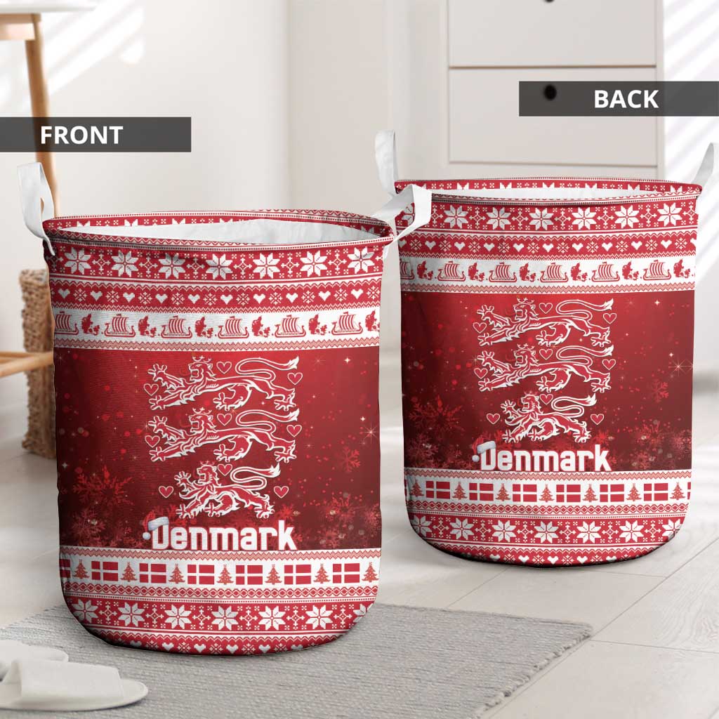 Denmark Christmas Laundry Basket Three Danish Lions - Wonder Print Shop
