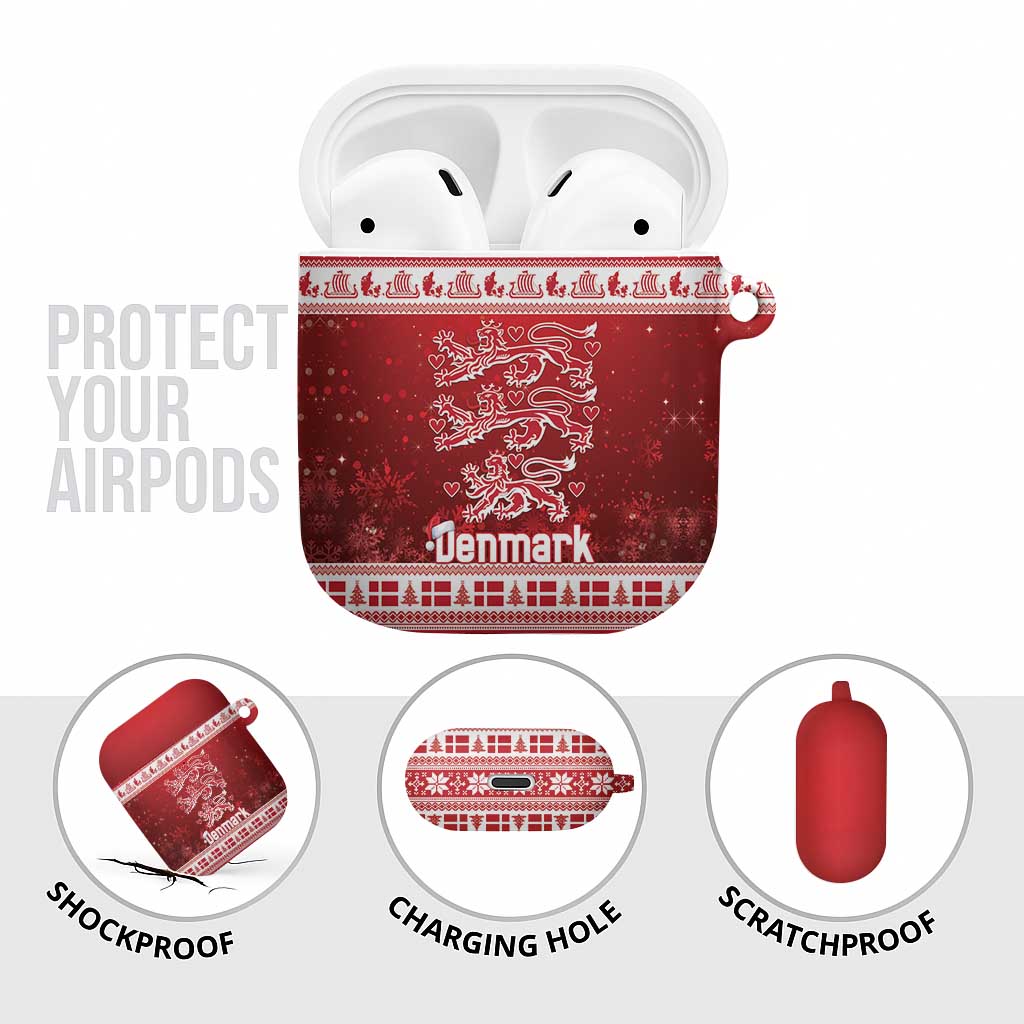 Denmark Christmas AirPods Case Three Danish Lions - Wonder Print Shop
