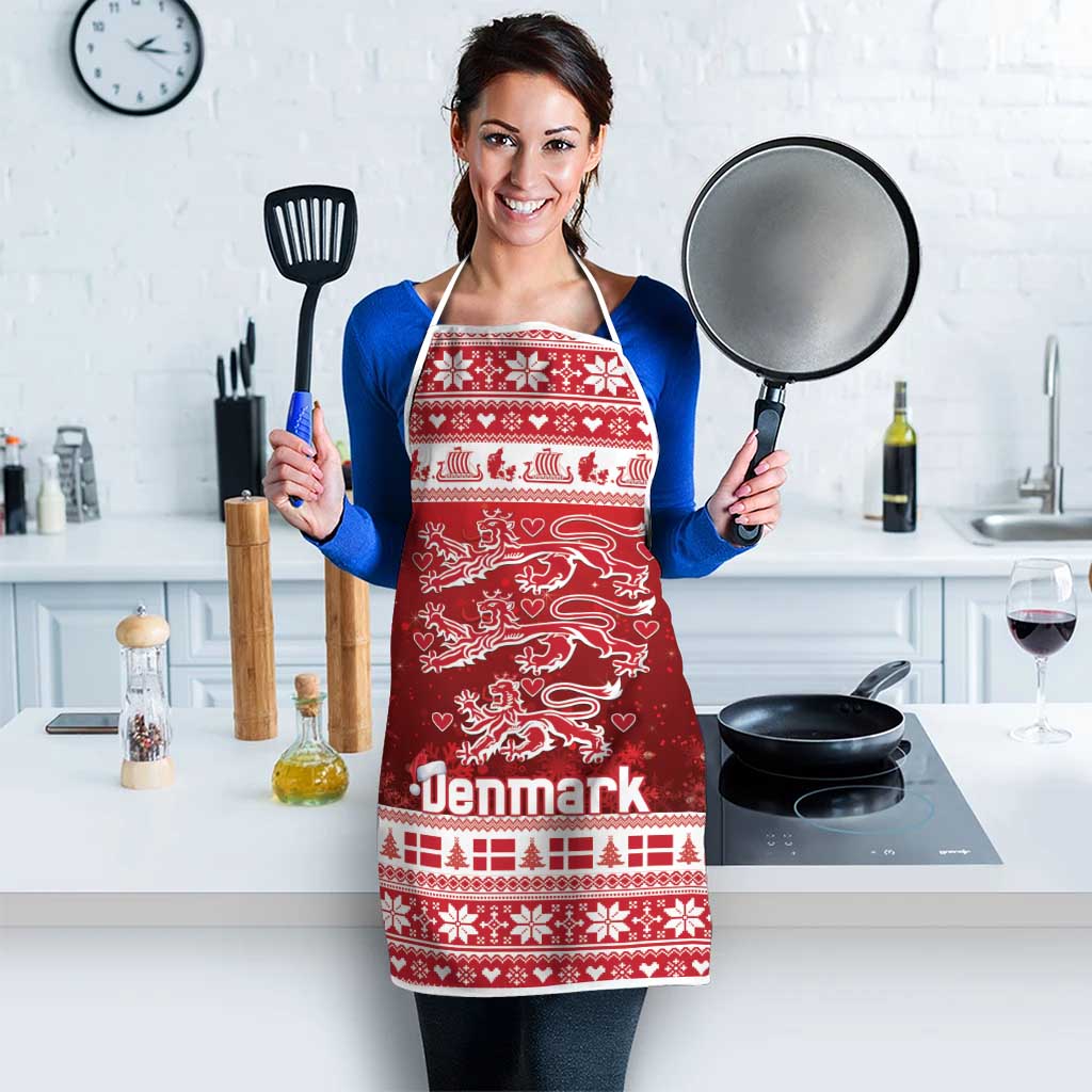 Denmark Christmas Apron Three Danish Lions - Wonder Print Shop