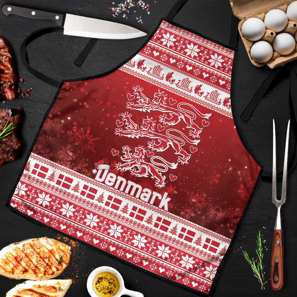 Denmark Christmas Apron Three Danish Lions - Wonder Print Shop