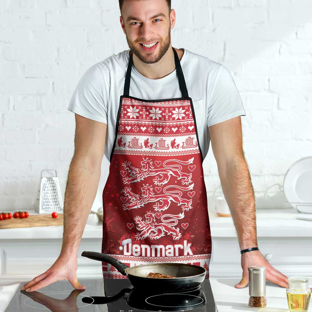 Denmark Christmas Apron Three Danish Lions - Wonder Print Shop