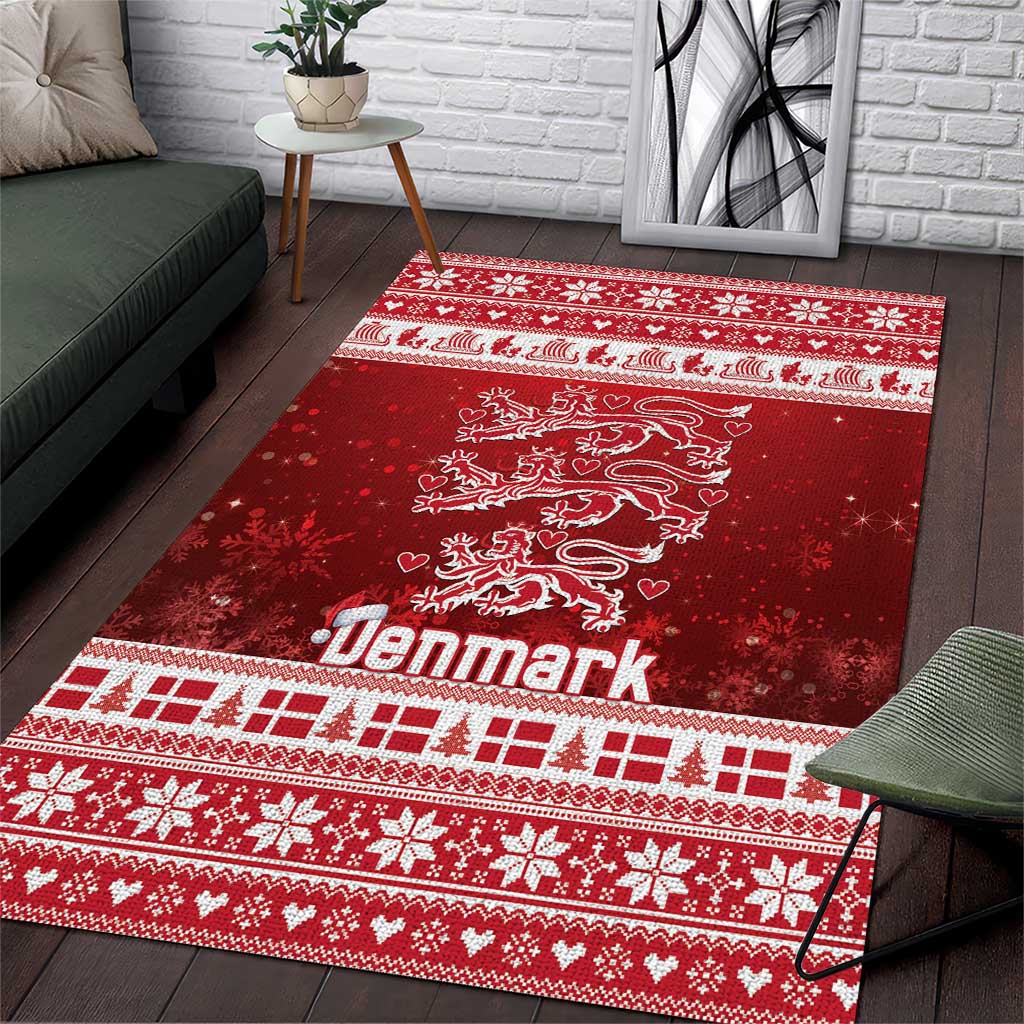 Denmark Christmas Area Rug Three Danish Lions - Wonder Print Shop