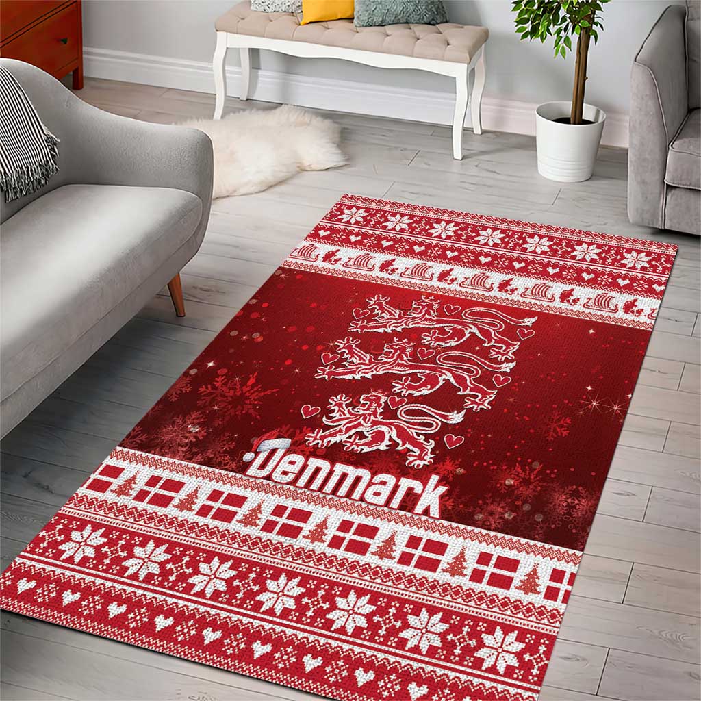 Denmark Christmas Area Rug Three Danish Lions - Wonder Print Shop