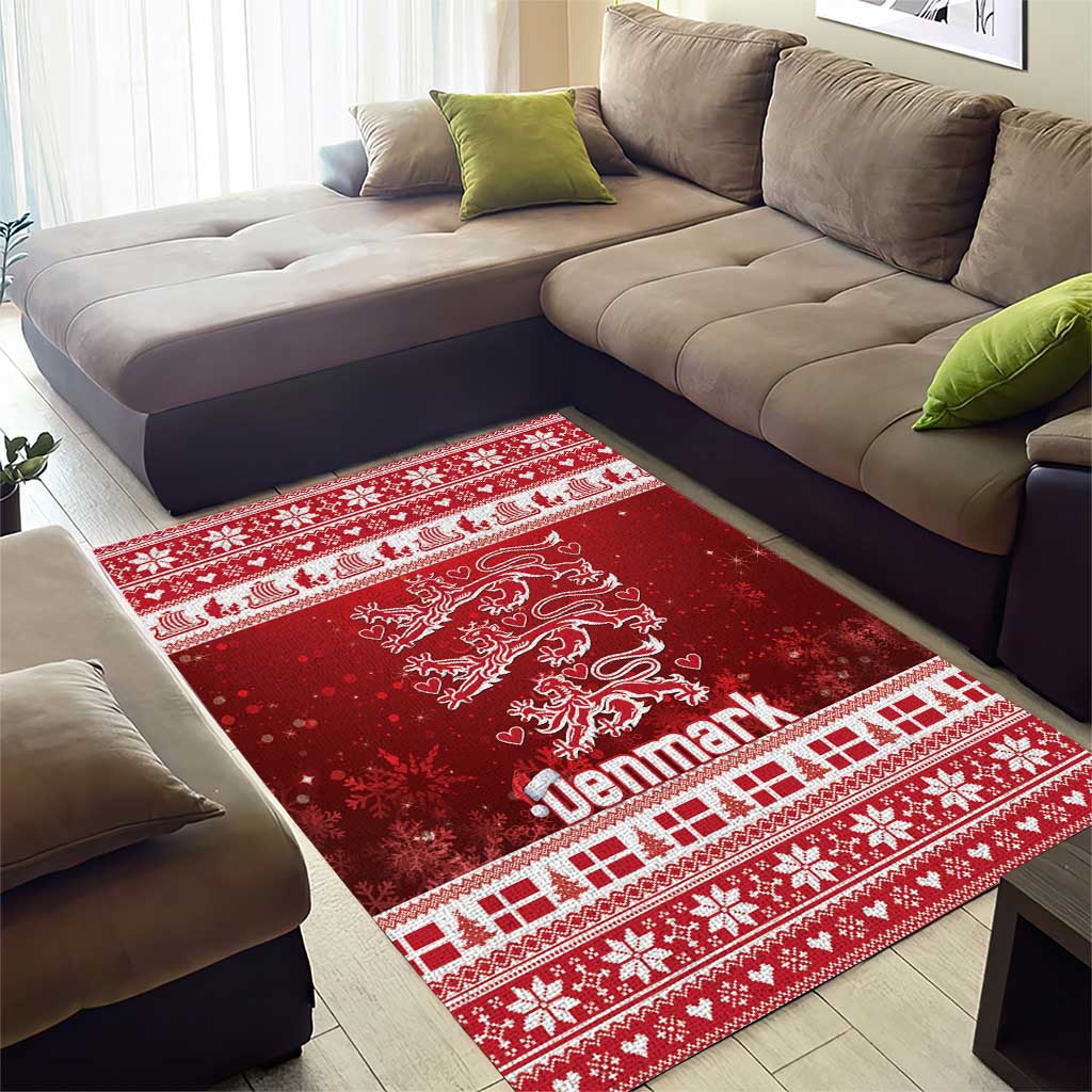 Denmark Christmas Area Rug Three Danish Lions - Wonder Print Shop