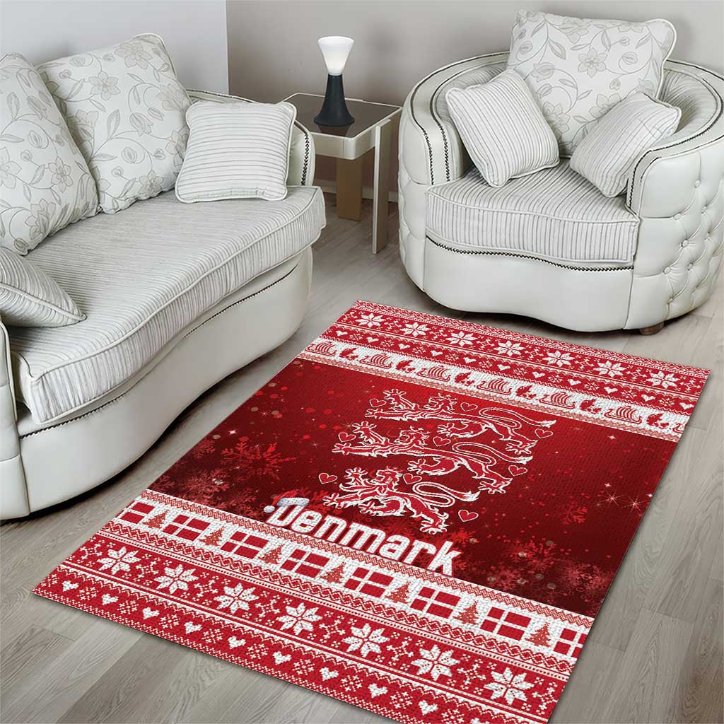 Denmark Christmas Area Rug Three Danish Lions - Wonder Print Shop