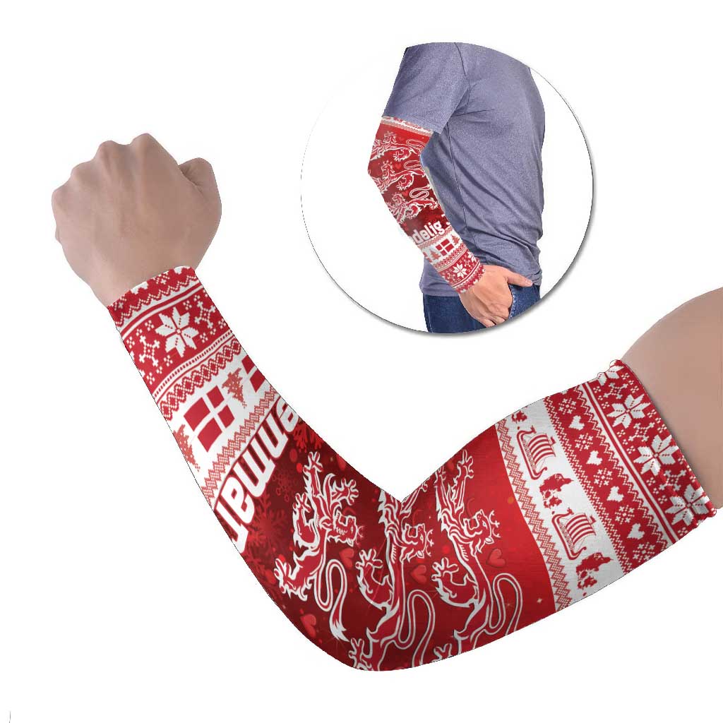 Denmark Christmas Arm Sleeves Three Danish Lions - Wonder Print Shop
