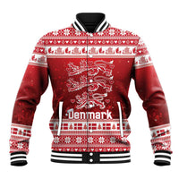 Denmark Christmas Baseball Jacket Three Danish Lions - Wonder Print Shop