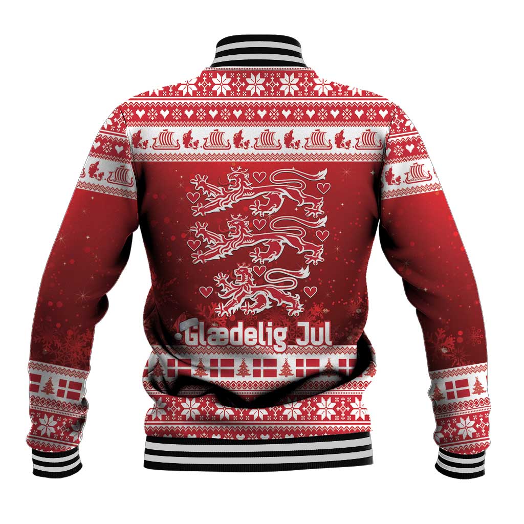 Denmark Christmas Baseball Jacket Three Danish Lions - Wonder Print Shop