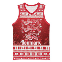 Denmark Christmas Basketball Jersey Three Danish Lions - Wonder Print Shop