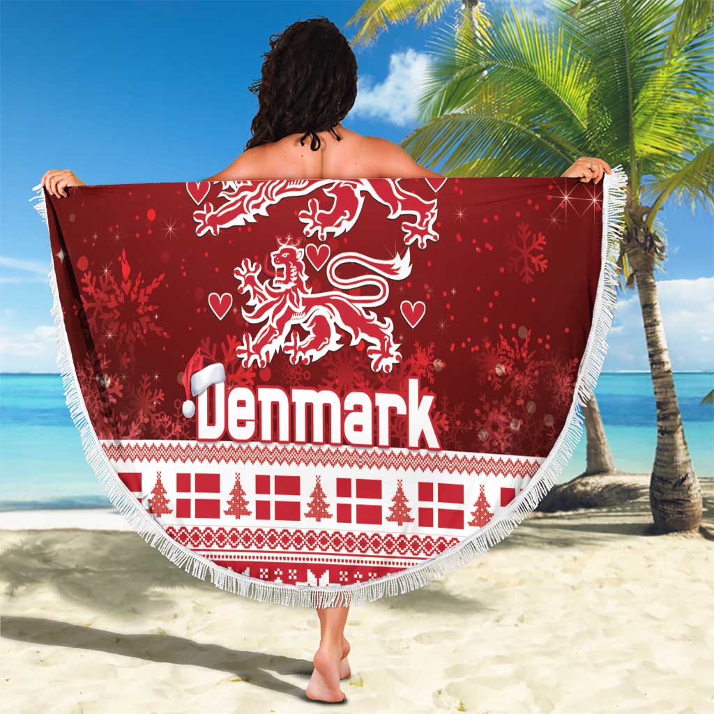 Denmark Christmas Beach Blanket Three Danish Lions - Wonder Print Shop