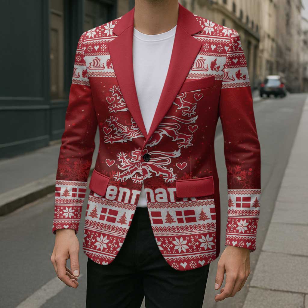 Denmark Christmas Blazer Three Danish Lions - Wonder Print Shop