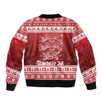 Denmark Christmas Bomber Jacket Three Danish Lions - Wonder Print Shop