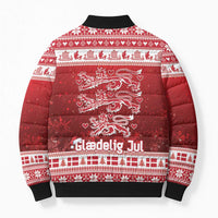 Denmark Christmas Bomber Puffer Jacket Three Danish Lions - Wonder Print Shop