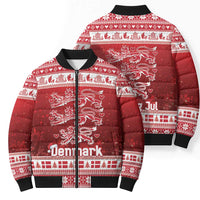 Denmark Christmas Bomber Puffer Jacket Three Danish Lions - Wonder Print Shop
