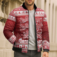 Denmark Christmas Bomber Puffer Jacket Three Danish Lions - Wonder Print Shop