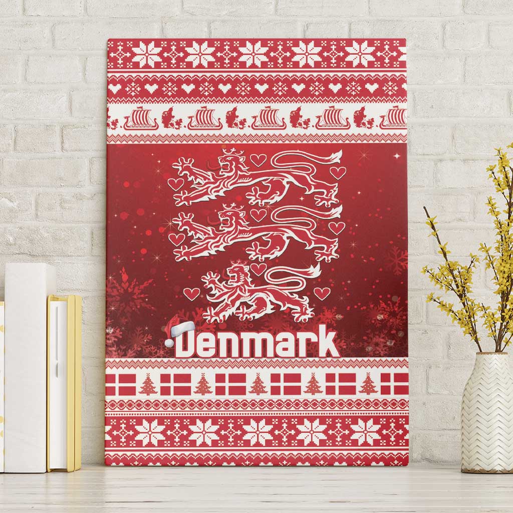 Denmark Christmas Canvas Wall Art Three Danish Lions - Wonder Print Shop