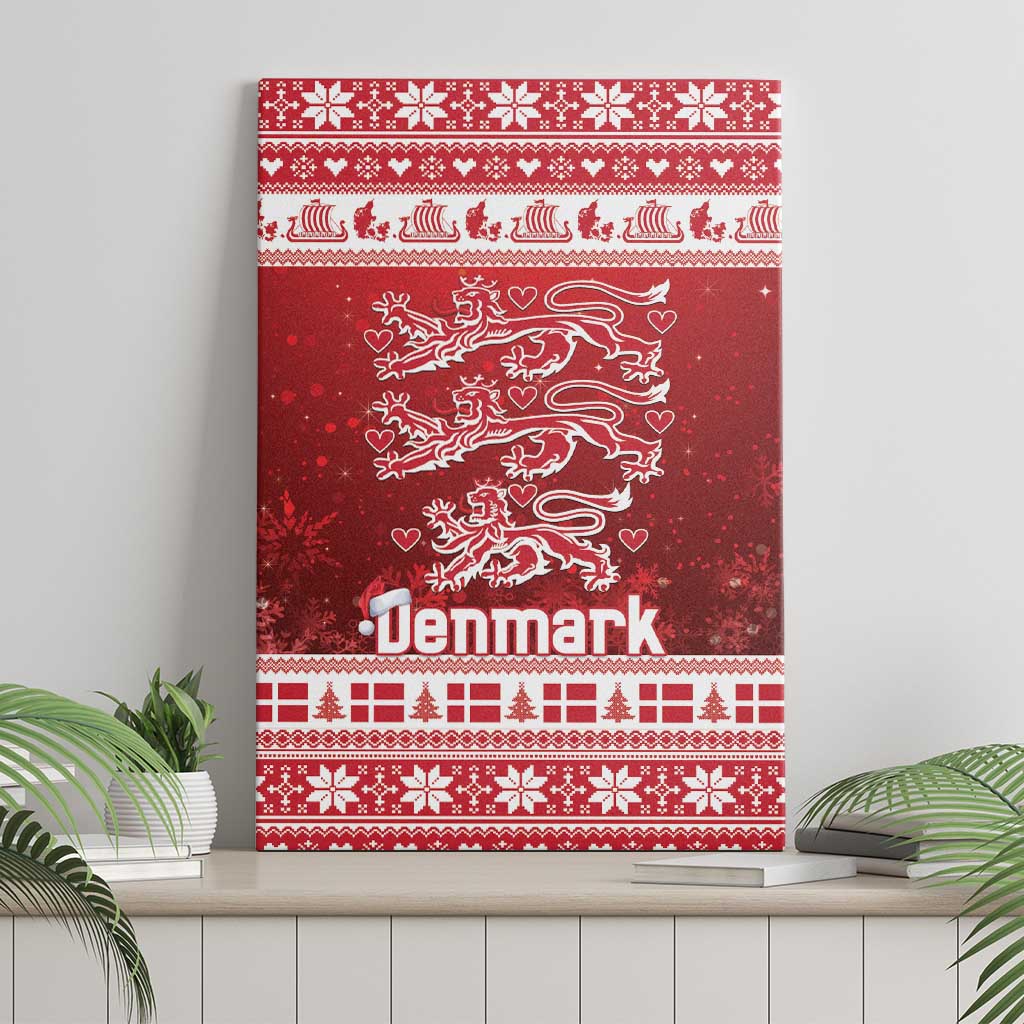 Denmark Christmas Canvas Wall Art Three Danish Lions - Wonder Print Shop