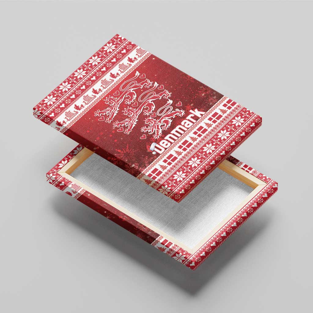 Denmark Christmas Canvas Wall Art Three Danish Lions - Wonder Print Shop