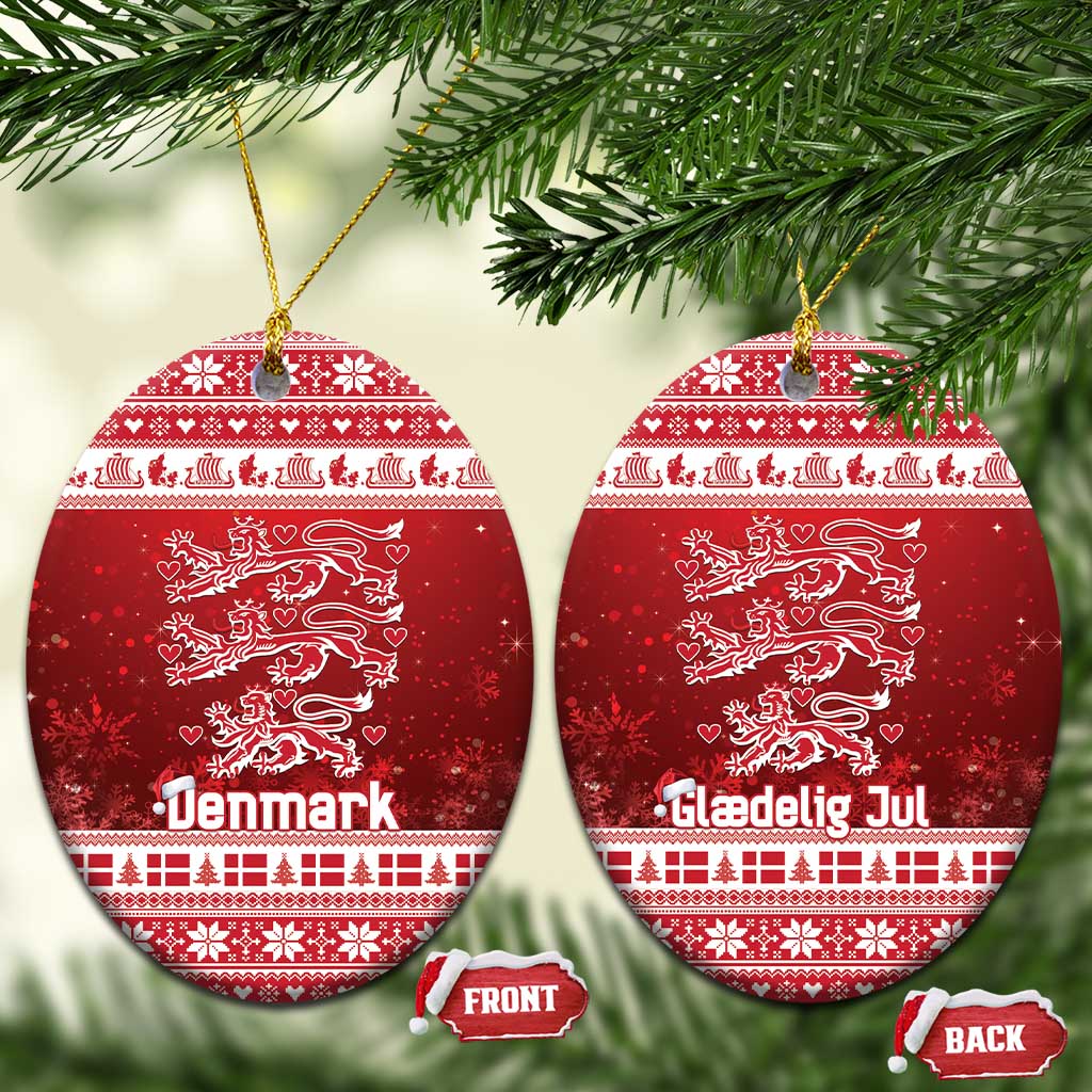Denmark Christmas Ceramic Ornament Three Danish Lions - Wonder Print Shop