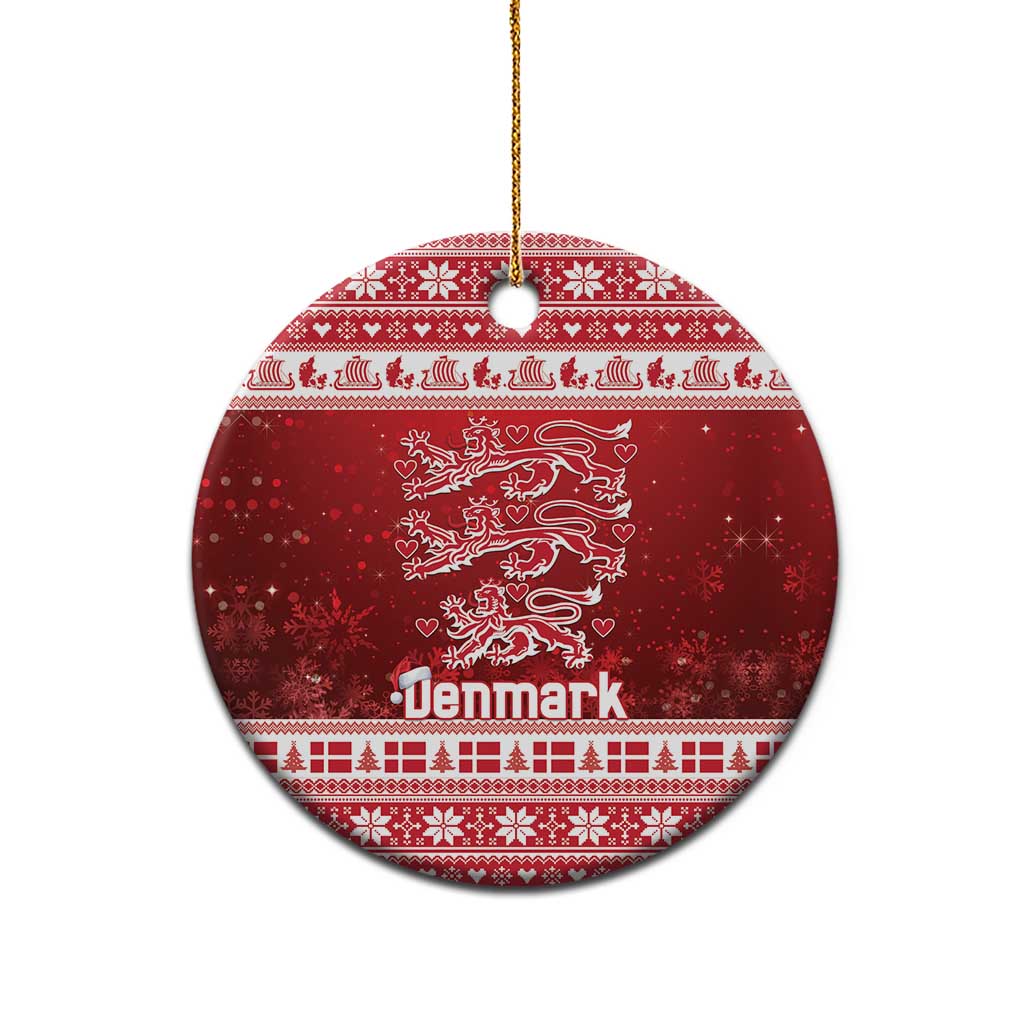 Denmark Christmas Ceramic Ornament Three Danish Lions - Wonder Print Shop