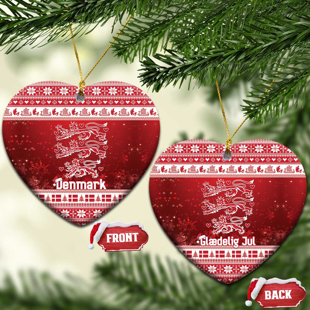 Denmark Christmas Ceramic Ornament Three Danish Lions - Wonder Print Shop