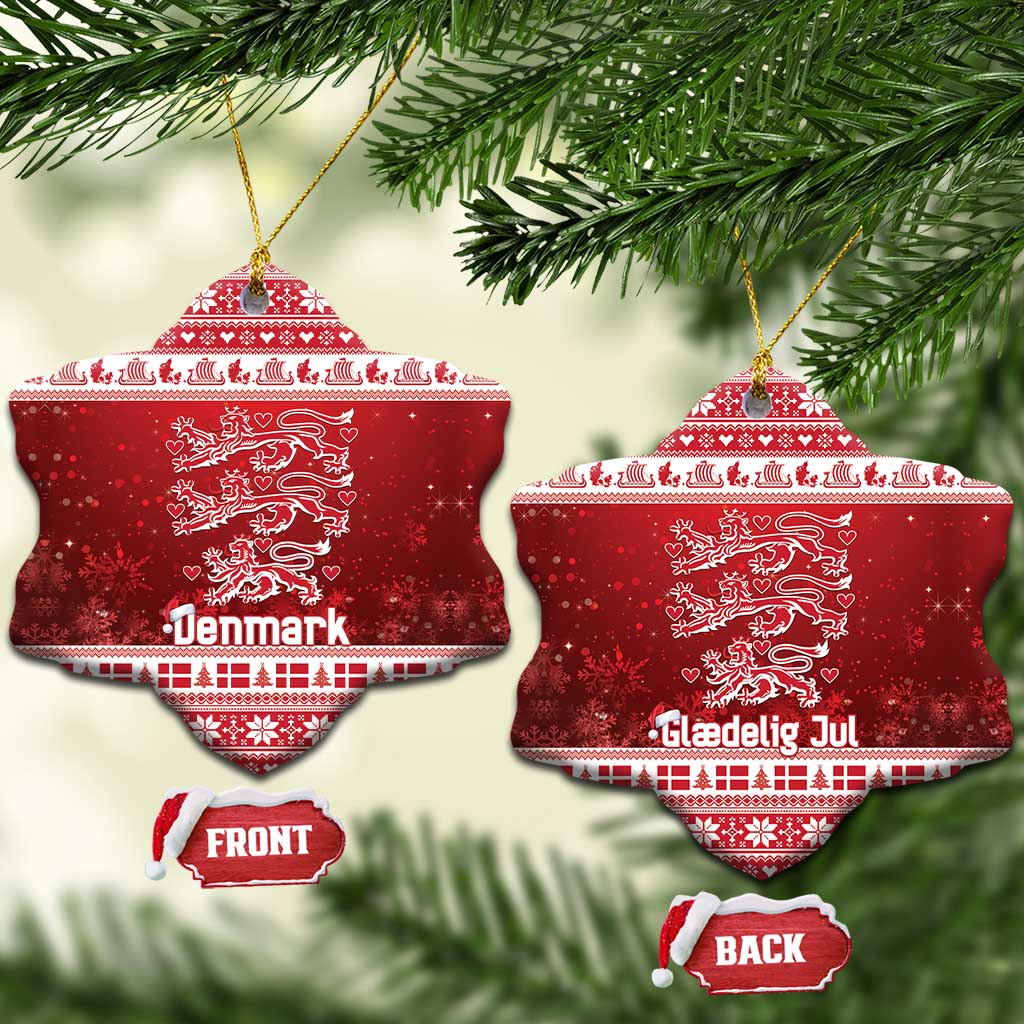 Denmark Christmas Ceramic Ornament Three Danish Lions - Wonder Print Shop