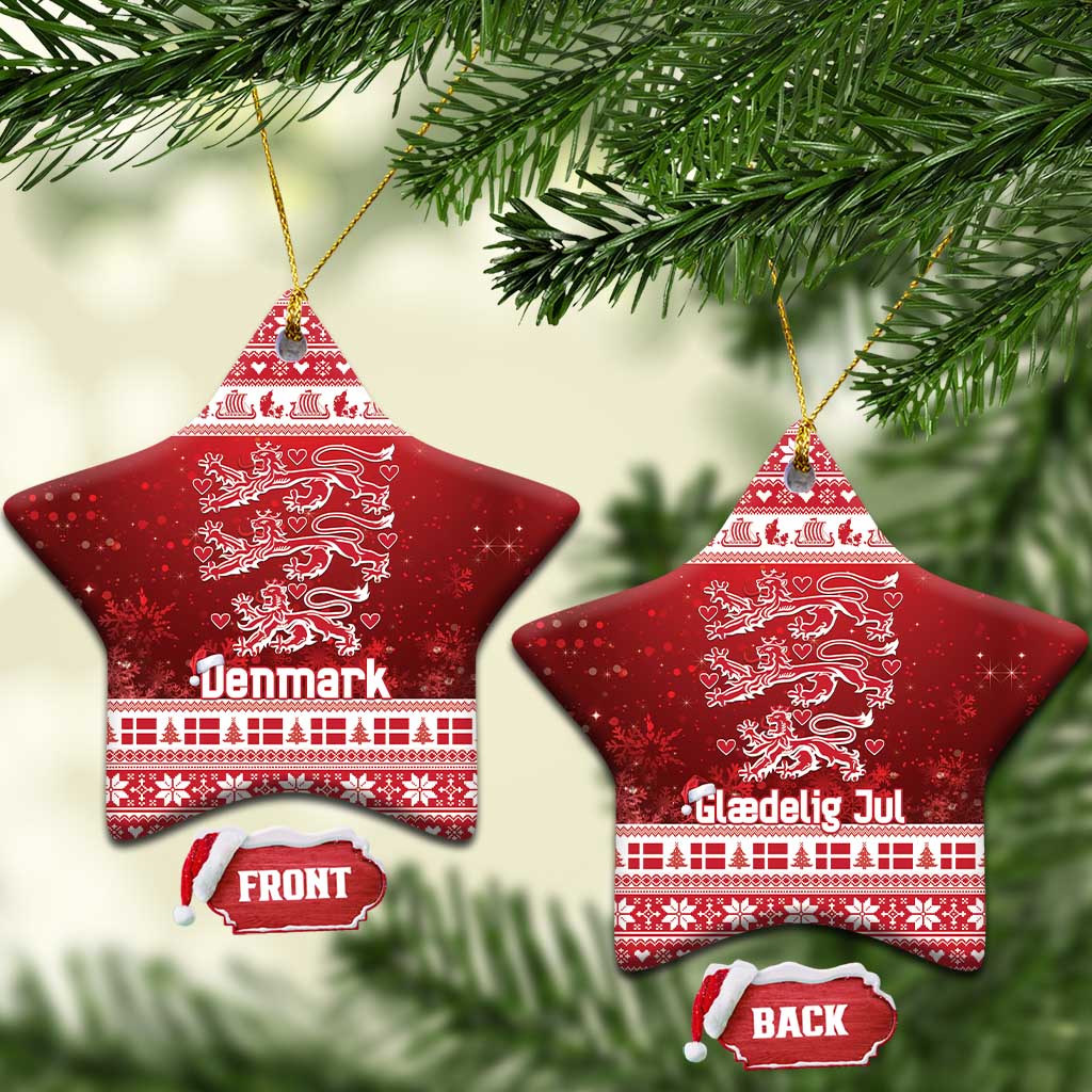 Denmark Christmas Ceramic Ornament Three Danish Lions - Wonder Print Shop