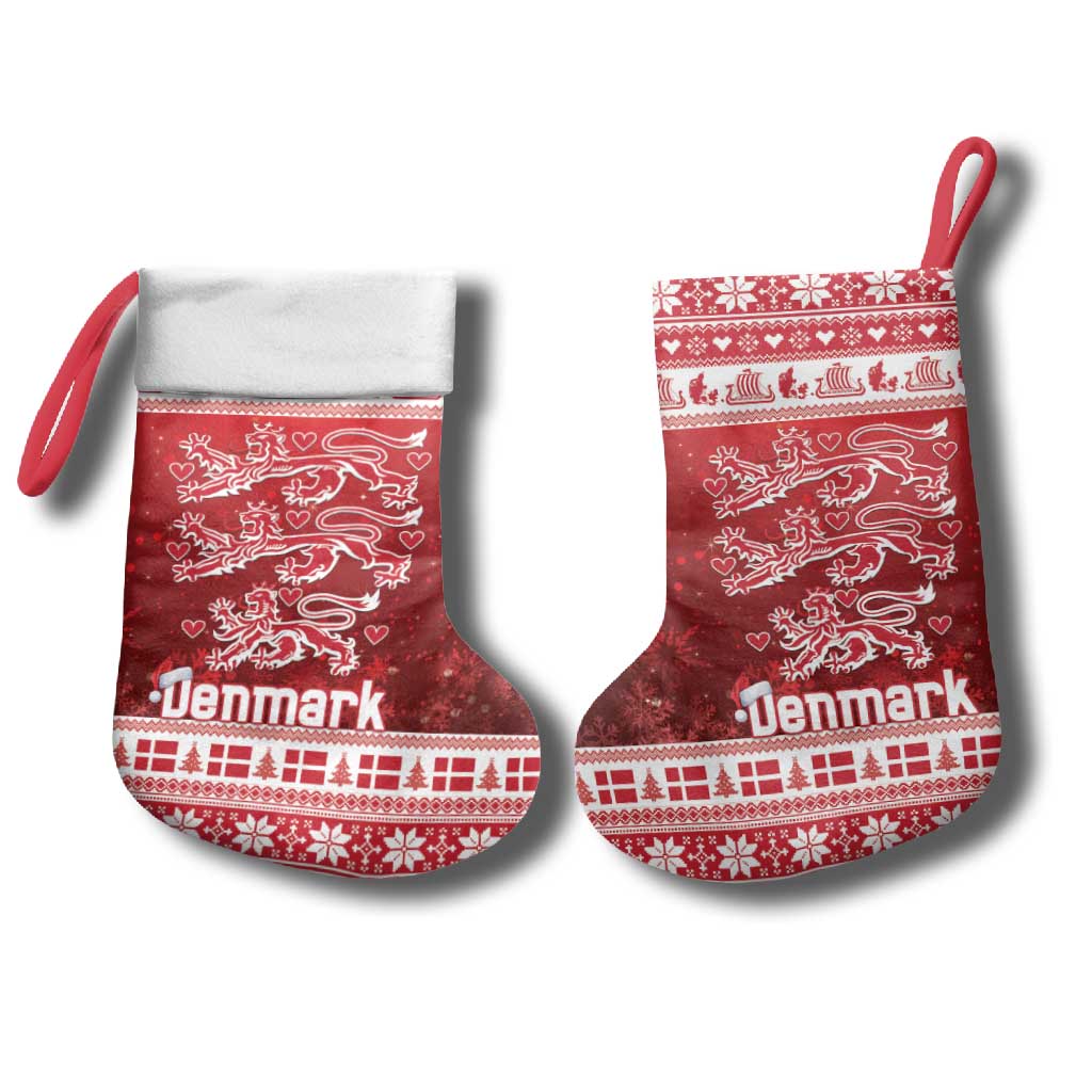 Denmark Christmas Stocking Three Danish Lions - Wonder Print Shop