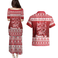 Denmark Christmas Couples Matching Puletasi and Hawaiian Shirt Three Danish Lions - Wonder Print Shop