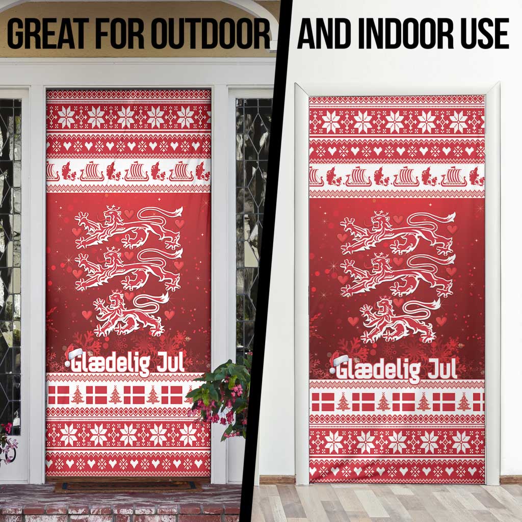 Denmark Christmas Door Cover Three Danish Lions - Wonder Print Shop