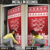 Denmark Christmas Door Cover Three Danish Lions - Wonder Print Shop