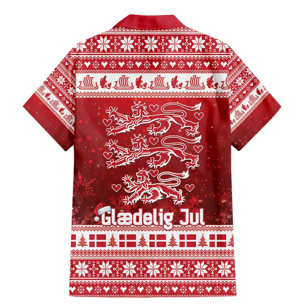 Denmark Christmas Family Matching Mermaid Dress and Hawaiian Shirt Three Danish Lions - Wonder Print Shop