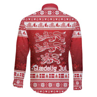 Denmark Christmas Family Matching Off The Shoulder Long Sleeve Dress and Hawaiian Shirt Three Danish Lions - Wonder Print Shop