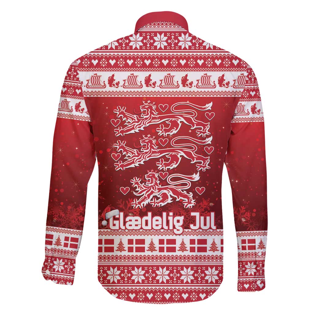 Denmark Christmas Family Matching Off Shoulder Short Dress and Hawaiian Shirt Three Danish Lions - Wonder Print Shop