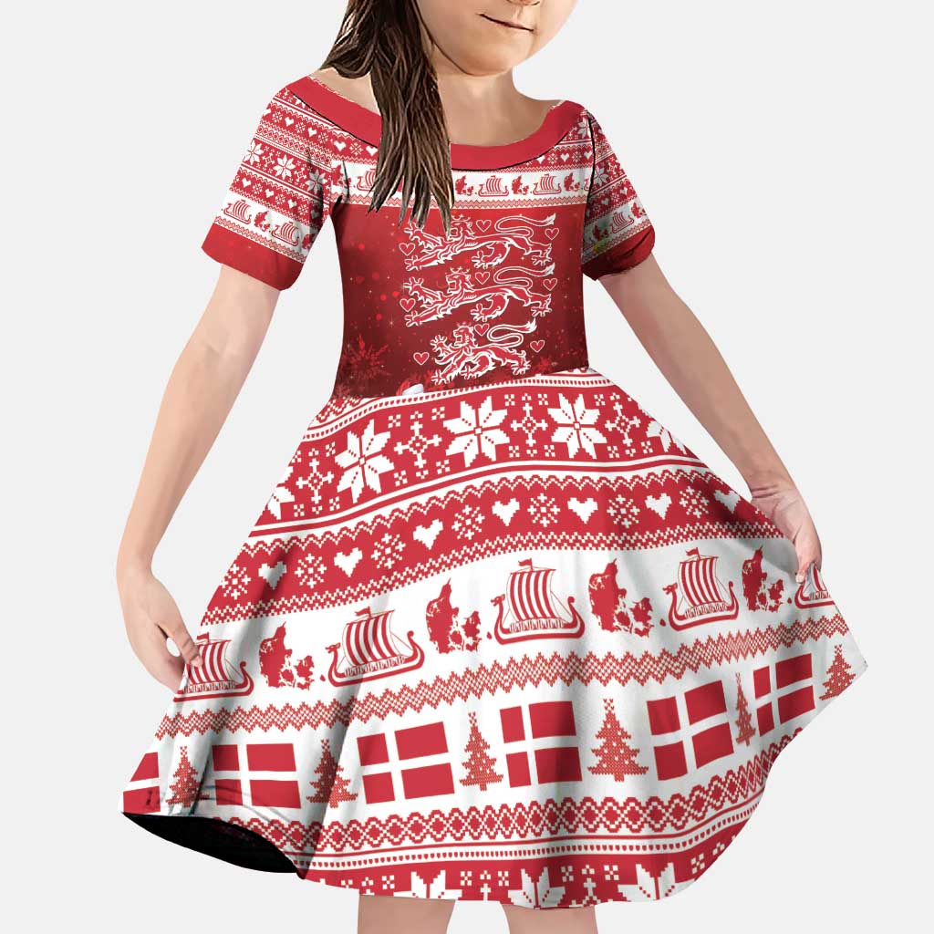 Denmark Christmas Family Matching Puletasi and Hawaiian Shirt Three Danish Lions - Wonder Print Shop