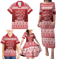 Denmark Christmas Family Matching Puletasi and Hawaiian Shirt Three Danish Lions - Wonder Print Shop