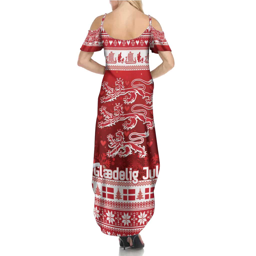 Denmark Christmas Family Matching Summer Maxi Dress and Hawaiian Shirt Three Danish Lions - Wonder Print Shop
