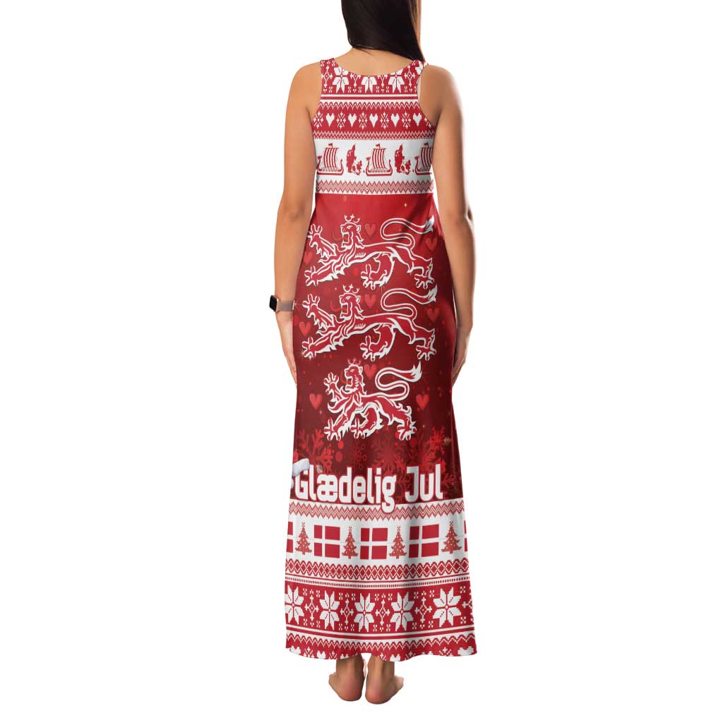 Denmark Christmas Family Matching Tank Maxi Dress and Hawaiian Shirt Three Danish Lions - Wonder Print Shop