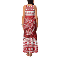 Denmark Christmas Family Matching Tank Maxi Dress and Hawaiian Shirt Three Danish Lions - Wonder Print Shop