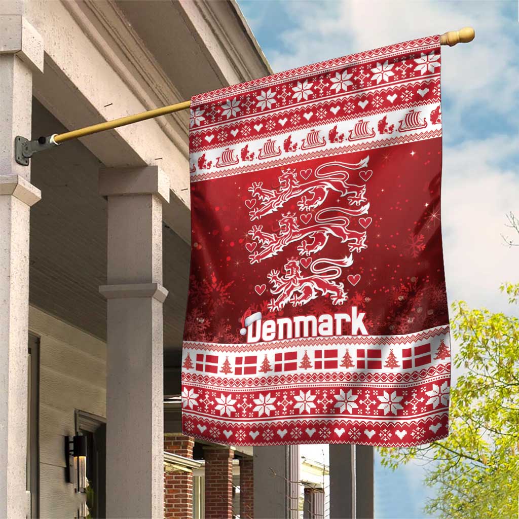 Denmark Christmas Garden Flag Three Danish Lions - Wonder Print Shop