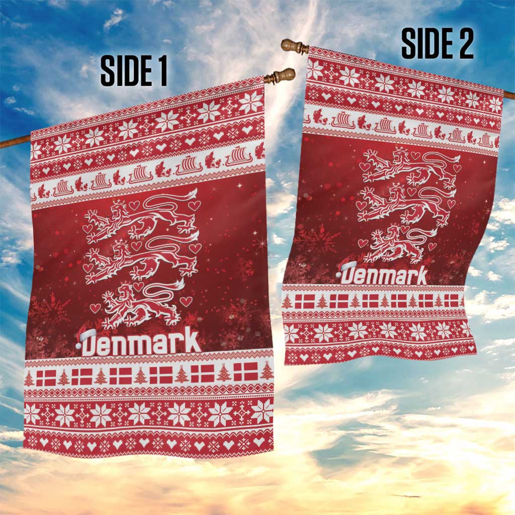 Denmark Christmas Garden Flag Three Danish Lions - Wonder Print Shop