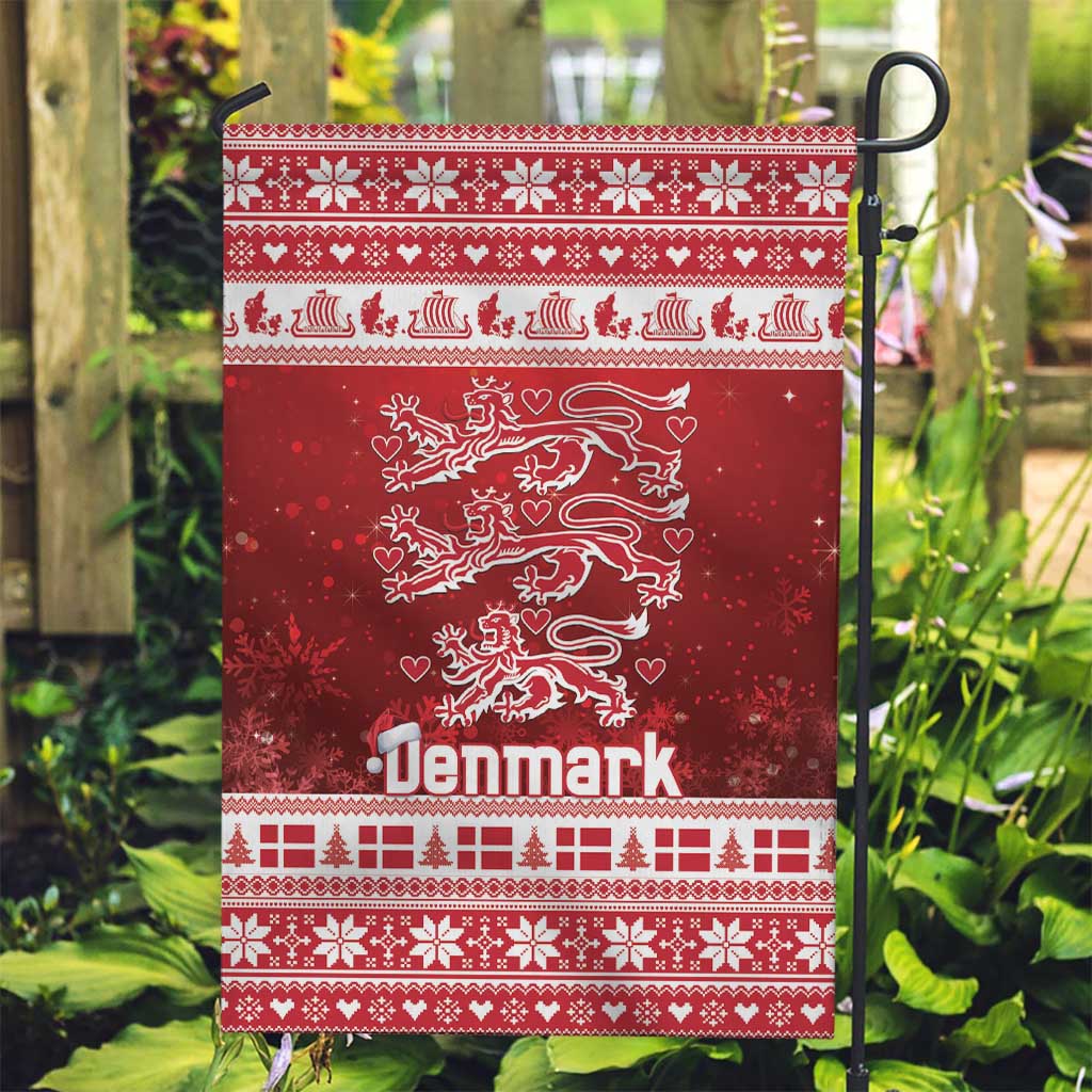 Denmark Christmas Garden Flag Three Danish Lions - Wonder Print Shop