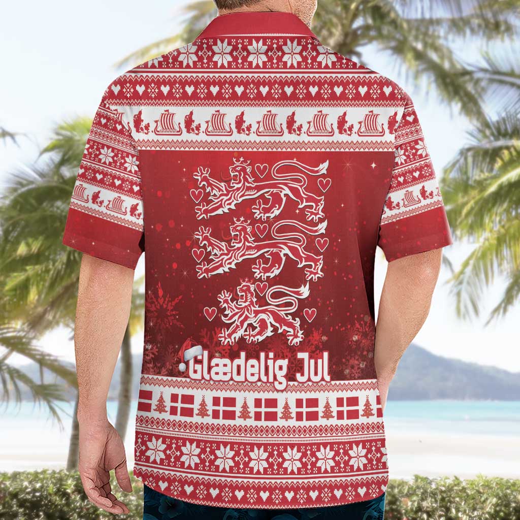 Denmark Christmas Hawaiian Shirt Three Danish Lions - Wonder Print Shop
