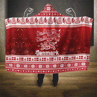 Denmark Christmas Hooded Blanket Three Danish Lions - Wonder Print Shop